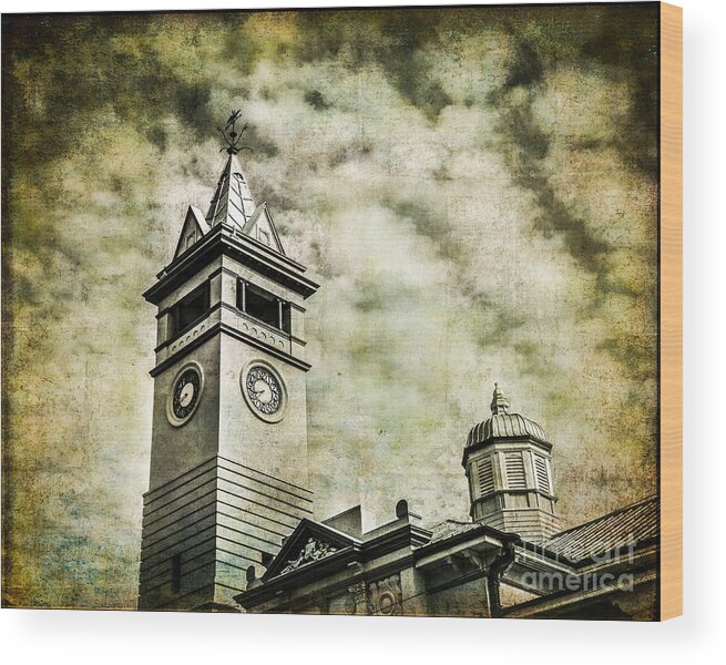 Clock Wood Print featuring the photograph Old Clock Tower by Perry Webster