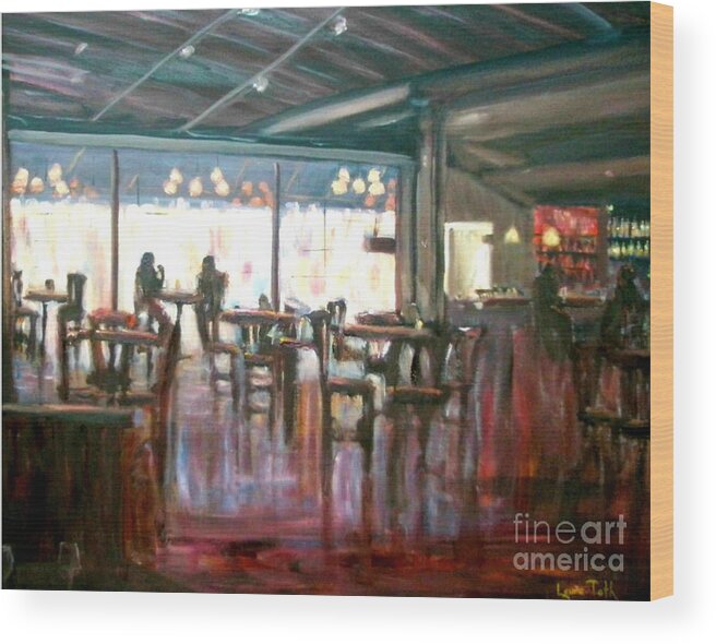 Restaurants Wood Print featuring the painting Old Friends by Laura Toth
