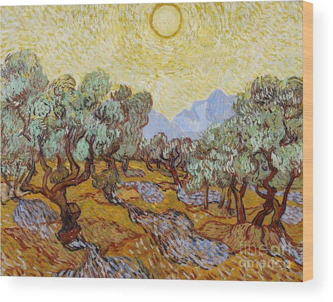Van Wood Print featuring the painting Olive Trees by Vincent Van Gogh