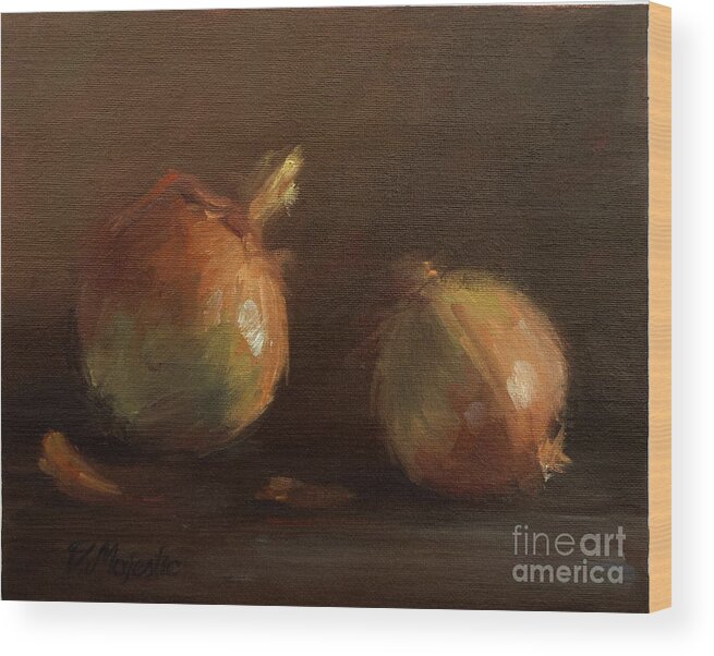 Onion Wood Print featuring the painting Onions by Viktoria K Majestic