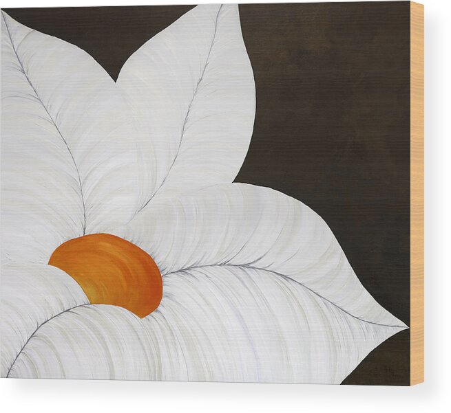 Flower Wood Print featuring the painting Orange Crush by Tamara Nelson