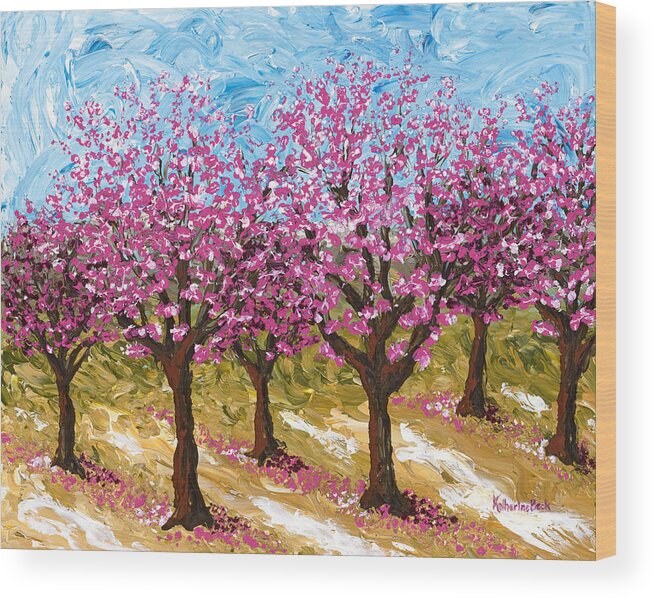 Print Wood Print featuring the painting Orchard by Katherine Young-Beck