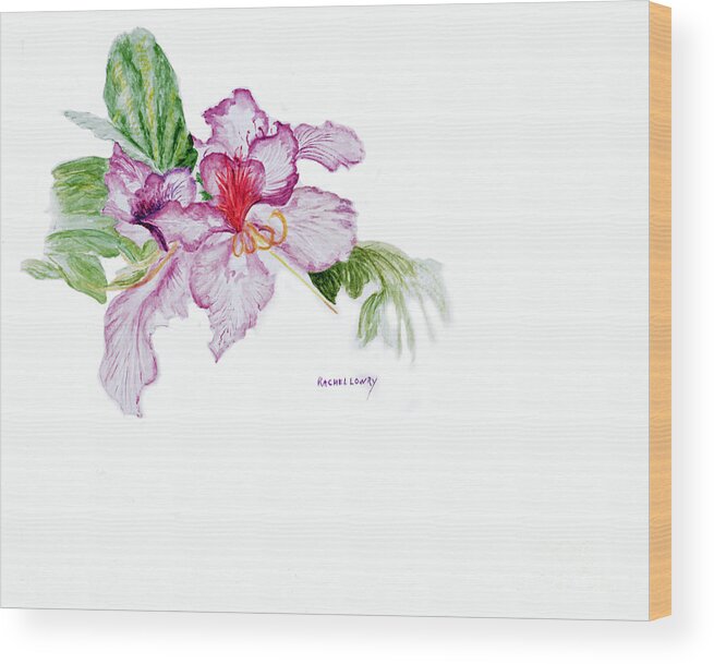  Wood Print featuring the painting Orchid by Rachel Lowry