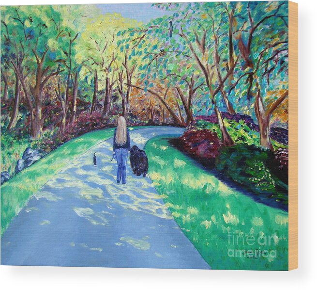 Take A Walk Wood Print featuring the painting Our Daily Walk by Lisa Rose Musselwhite