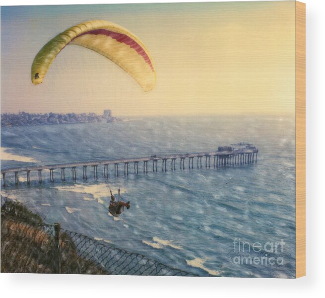 Paragliding Wood Print featuring the photograph Paragliding Torrey Pines by Glenn McNary