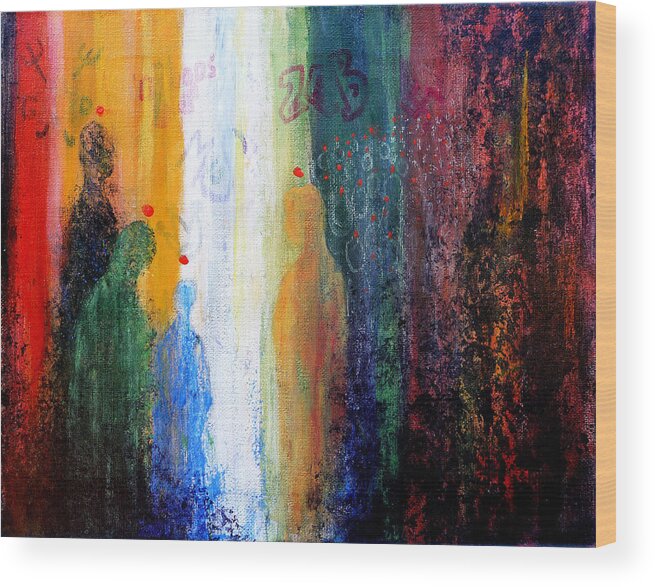 Abstract Wood Print featuring the painting Pentecost by Jim Whalen