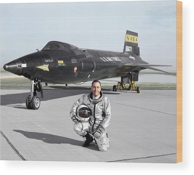 X-15 Wood Print featuring the photograph Pete Knight As X-15 Test Pilot by Nasa
