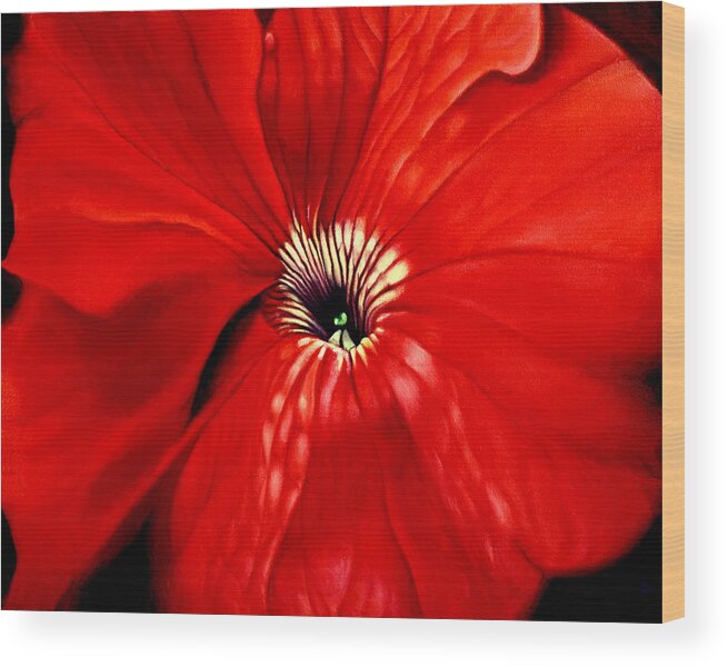 Peturnia Wood Print featuring the painting Petunia by Anni Adkins