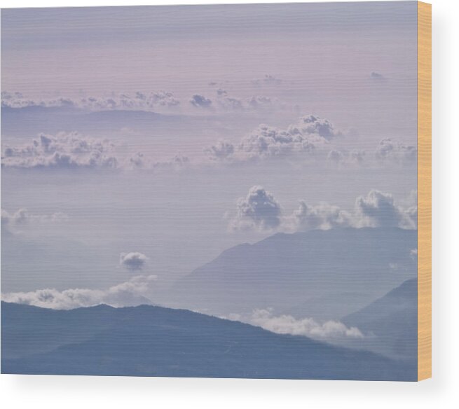 Pink And Blue Clouds Wood Print featuring the photograph Pink Morning by Nichon Thorstrom