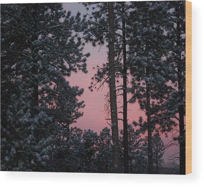 Dakota Wood Print featuring the photograph Pink Mountain Morning by Greni Graph