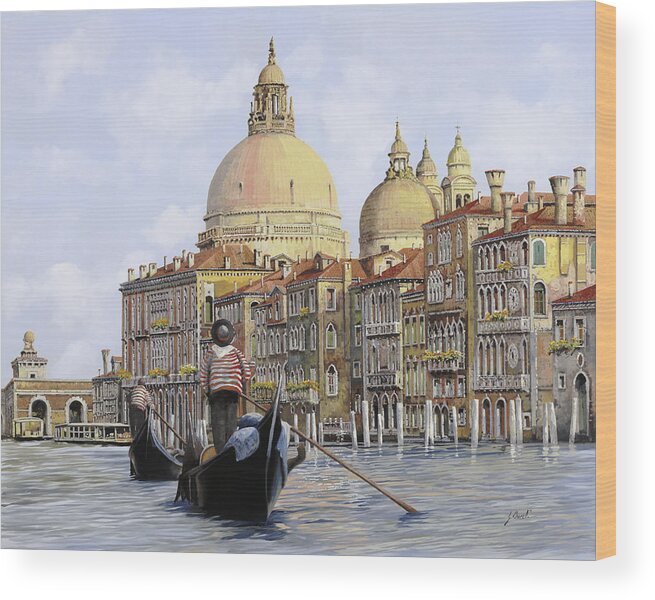 Venice Wood Print featuring the painting Pomeriggio A Venezia by Guido Borelli