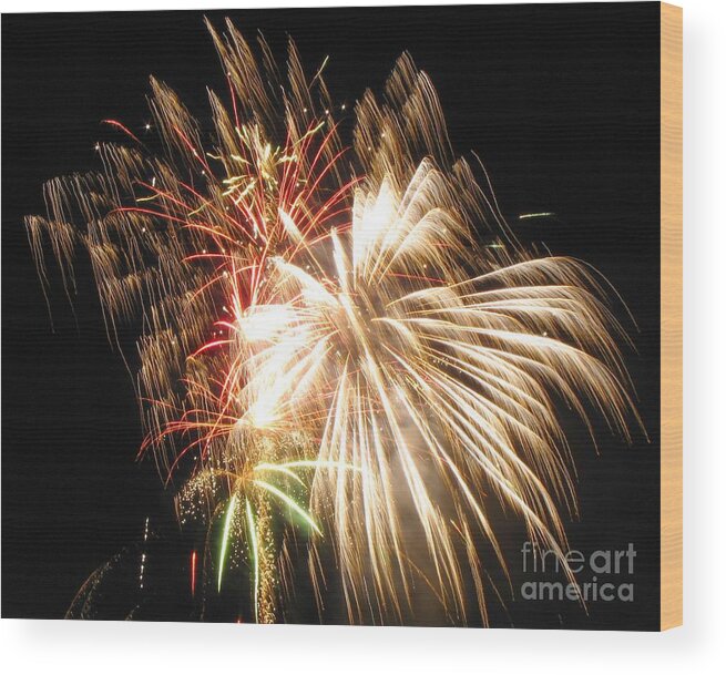 Fireworks Wood Print featuring the photograph Pop by Barry Bohn