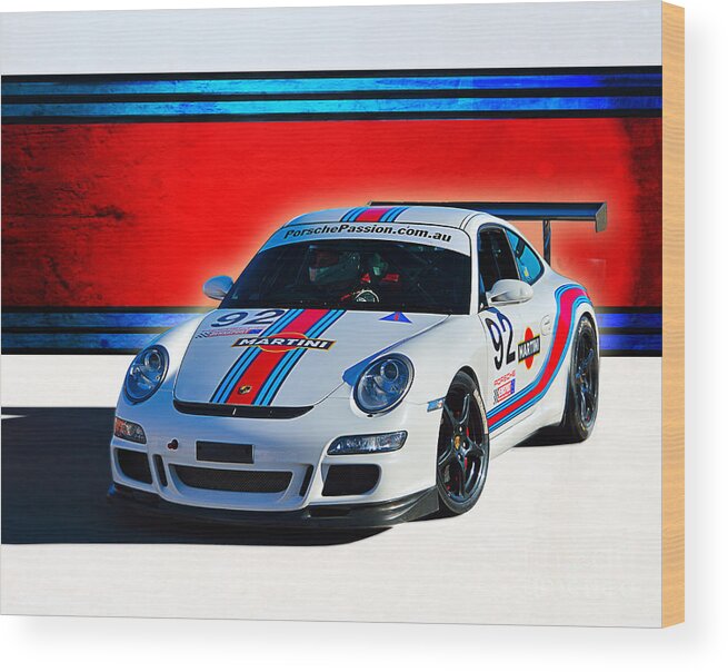 Gt3 Wood Print featuring the photograph Porsche GT3 Martini by Stuart Row