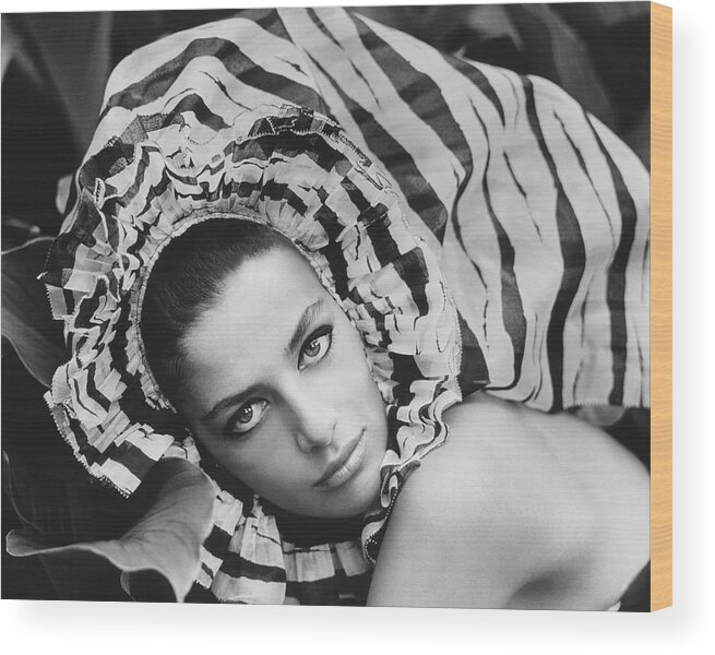 Fashion Wood Print featuring the photograph Portrait Of Ana Maria De Moreas Barros by Henry Clarke