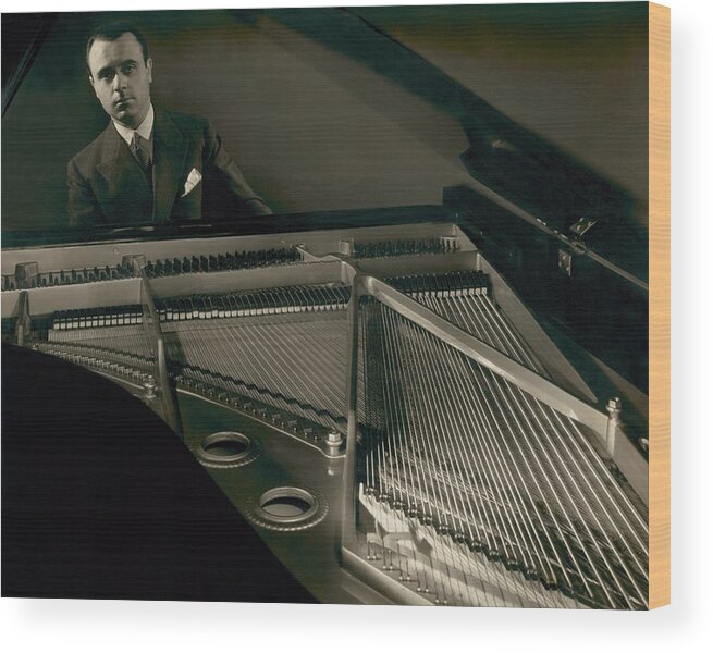 One Person Wood Print featuring the photograph Portrait Of Jose Iturbi Sitting At His Piano by Edward Steichen