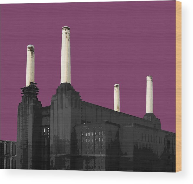 Battersea Wood Print featuring the mixed media Power - PURPLE Reign #2 by BFA Prints