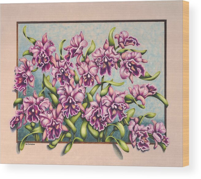 Pastel Wood Print featuring the painting Pretty In Pink by Lori Sutherland