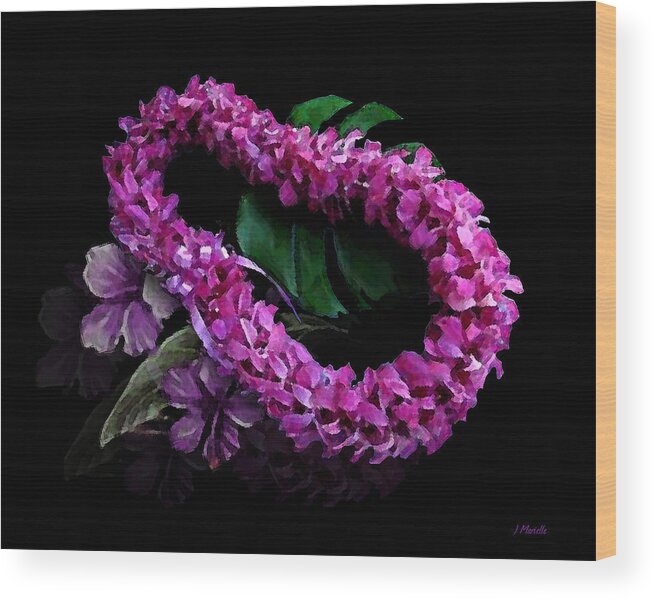Lei Wood Print featuring the digital art Purple Lei by J Marielle