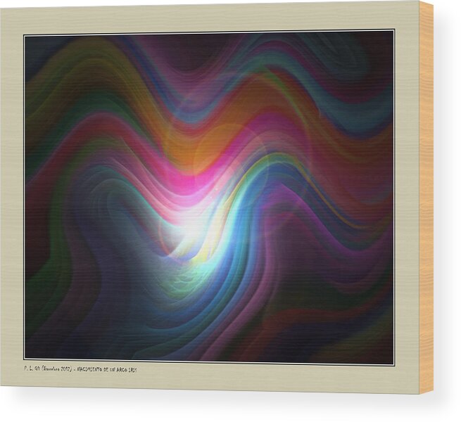 Animals Wood Print featuring the digital art Rainbow birth by Pedro L Gili
