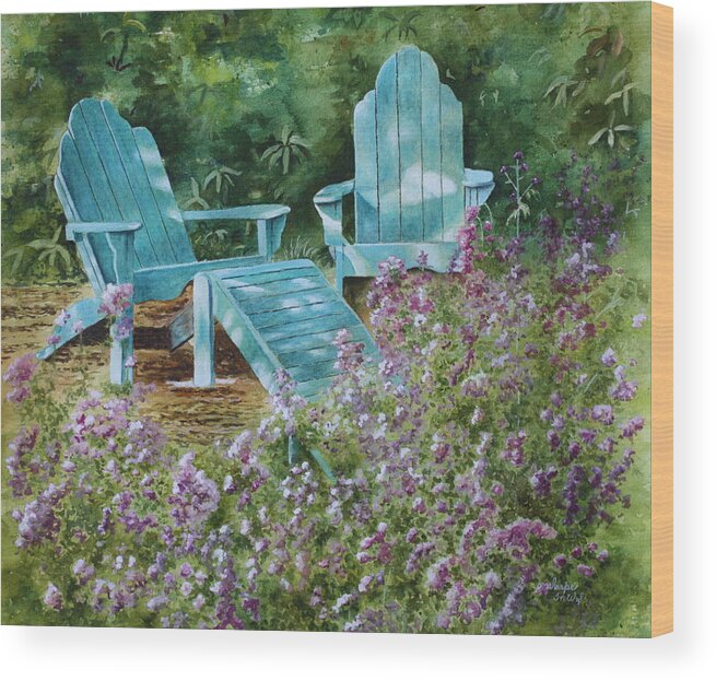 Peaceful Scene Wood Print featuring the painting Retirement II by Patsy Sharpe