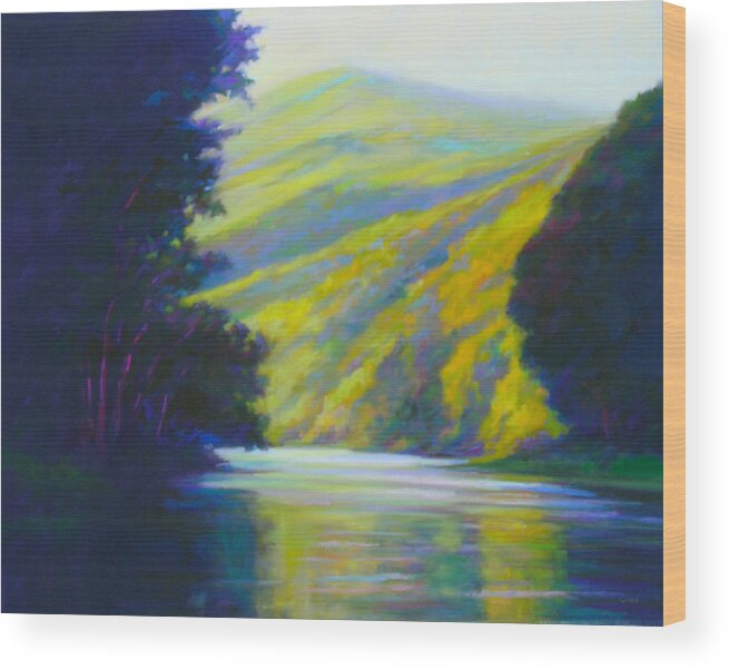 River Wood Print featuring the painting River Bend by Ed Chesnovitch