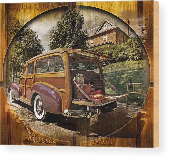 Cars Wood Print featuring the photograph Roadside Picnic by John Anderson