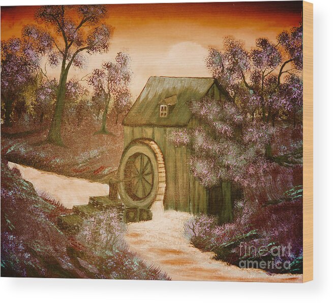 Ross's Watermill Wood Print featuring the painting Ross's Watermill by Barbara A Griffin