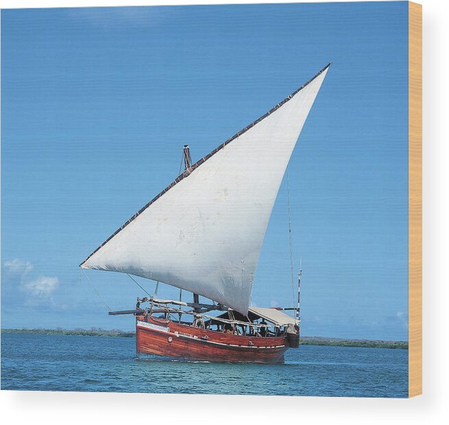 Incidental People Wood Print featuring the photograph Sailing Boat In Sea by Tim Beddow