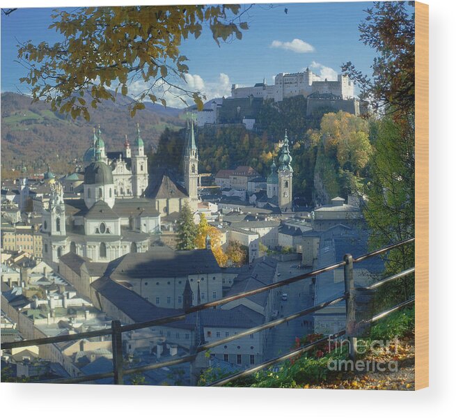 Europe Wood Print featuring the photograph Salzburg in autumn 2 by Rudi Prott