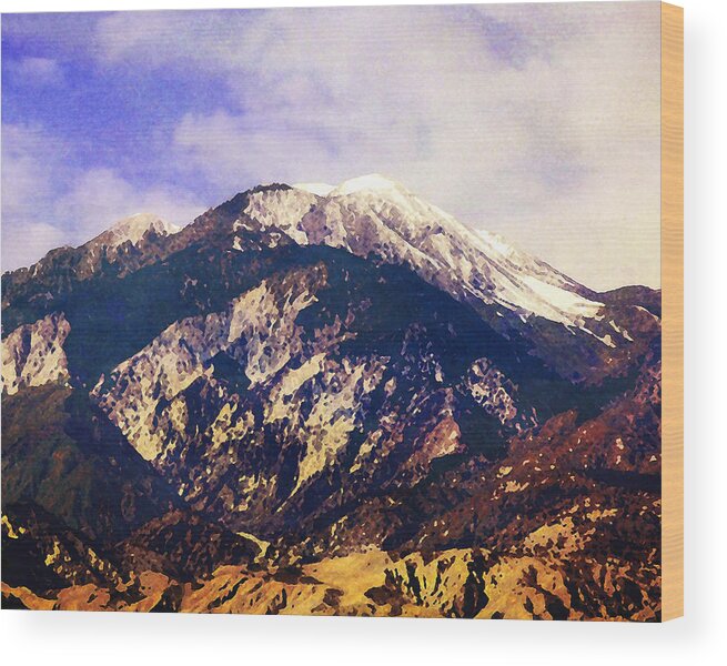 Mountain Wood Print featuring the photograph San Gorgonio by Timothy Bulone