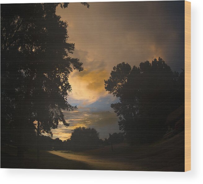 Sunset Wood Print featuring the photograph September Sunset in North East Texas by Phil And Karen Rispin