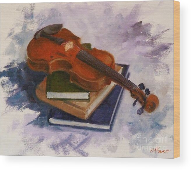 Violin Wood Print featuring the painting Sharply Inclined by K M Pawelec