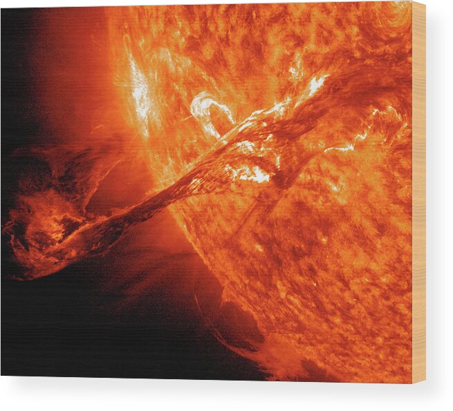 Star Wood Print featuring the photograph Solar Flare by Solar Dynamics Observatory/nasa