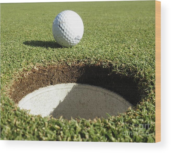 Golf Wood Print featuring the photograph Sooo Close by Vivian Martin