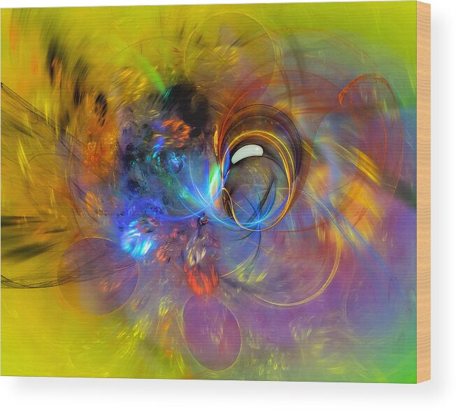 Abstract Wood Print featuring the digital art Spring Bubble - Abstract Art by Modern Abstract