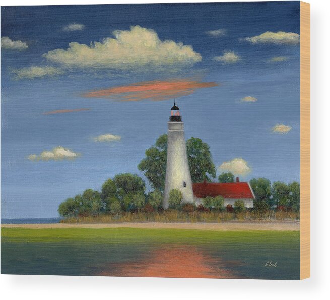 St Wood Print featuring the painting St. Mark's Light Florida by Gordon Beck