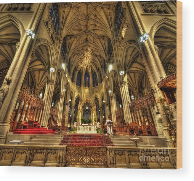 Yhun Suarez Wood Print featuring the photograph St Patrick's Cathedral - New York 3.0 by Yhun Suarez