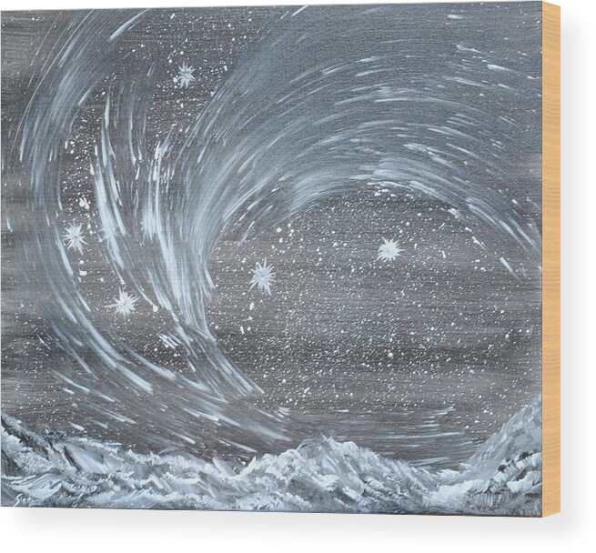 Stars Wood Print featuring the painting Star World by Suzanne Surber