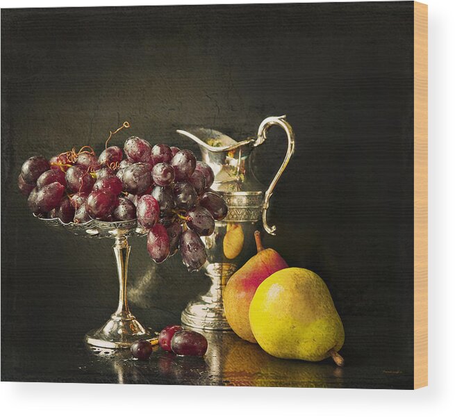 Chiaroscuro Wood Print featuring the photograph Still Life With Fruit by Theresa Tahara