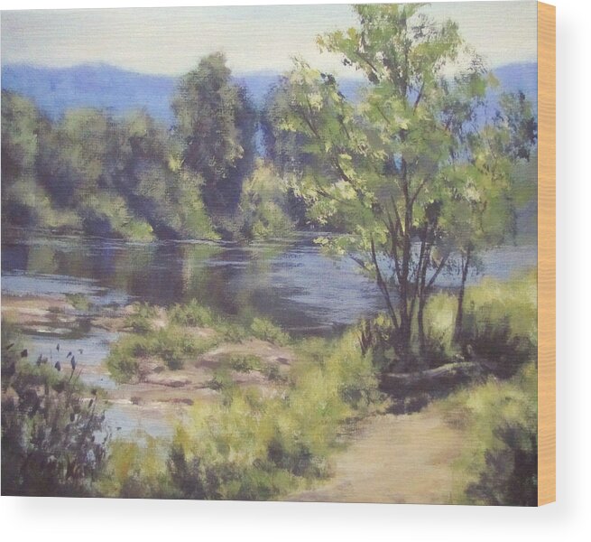 River Wood Print featuring the painting Summer South Umpqua by Karen Ilari
