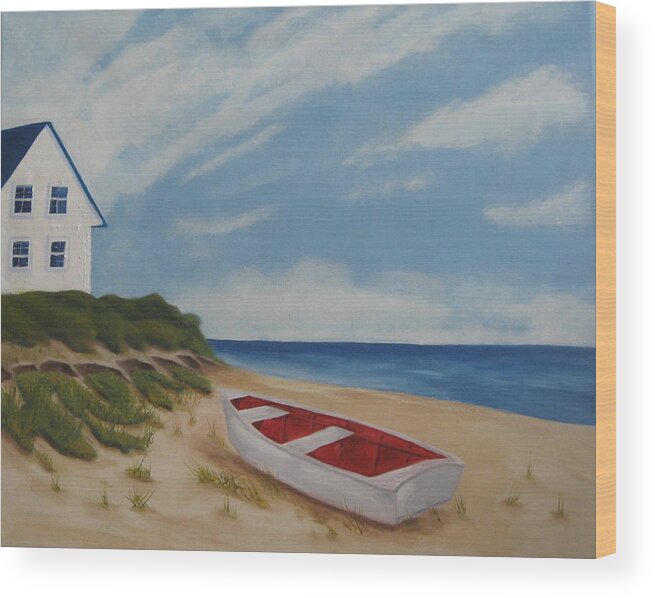 Ocean Oil Paintig Wood Print featuring the painting Summers Over II by Kimber Butler