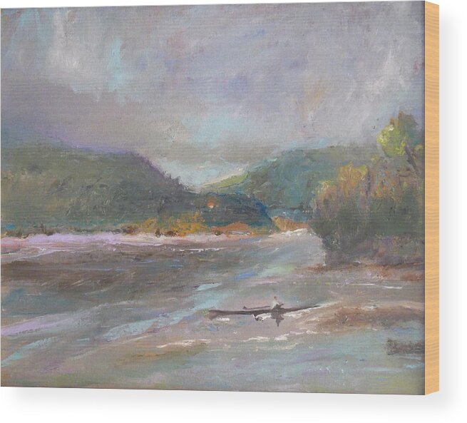 River Wood Print featuring the painting Clearing Skies by Susan Esbensen