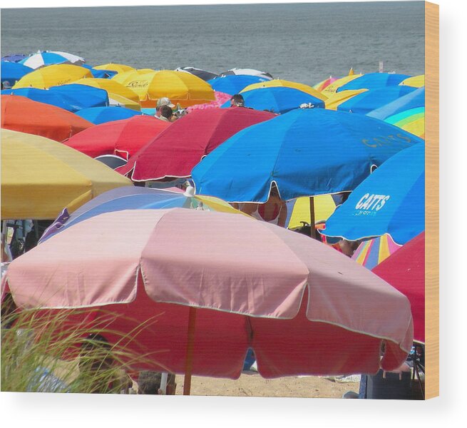 Beach Wood Print featuring the photograph Sunbrellas by Kim Bemis