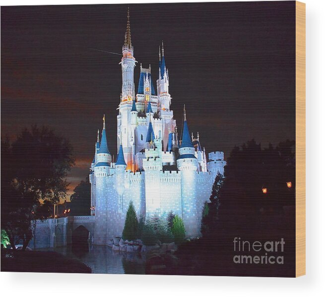 Castle Wood Print featuring the photograph Sundown at Cinderellas Castle by Carol Bradley