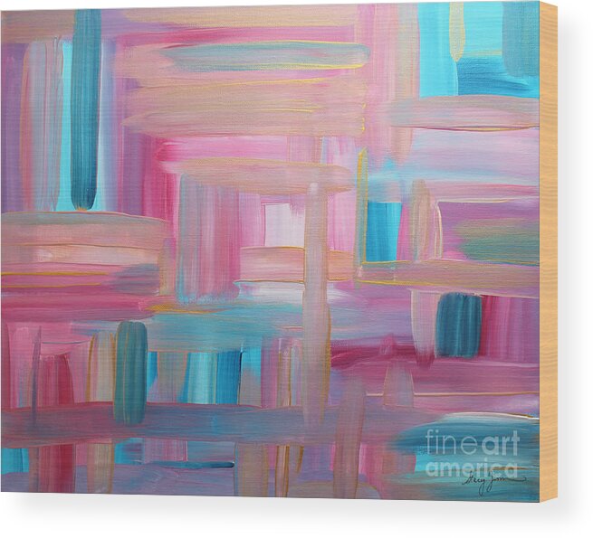 Acrylic Wood Print featuring the painting Sunset Abstract by Stacey Zimmerman