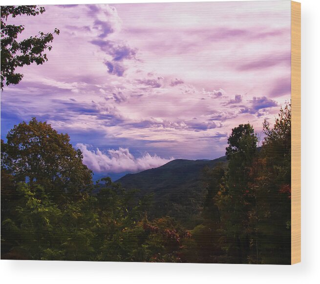 Nc Images Wood Print featuring the photograph Sunset at Gorges State park by Flees Photos