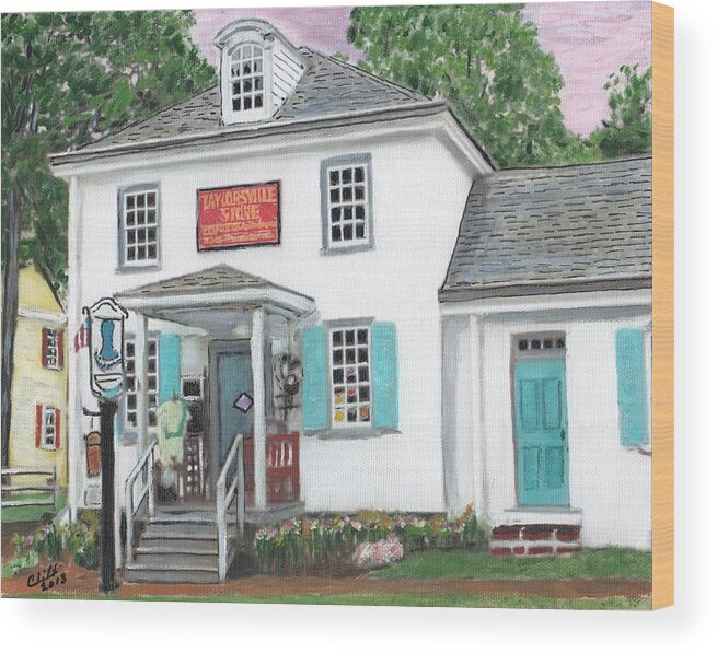 Architecture Wood Print featuring the painting Taylorsville Store by Cliff Wilson