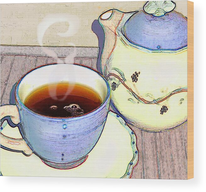 Amber Wood Print featuring the photograph Tea For One by Ginny Schmidt