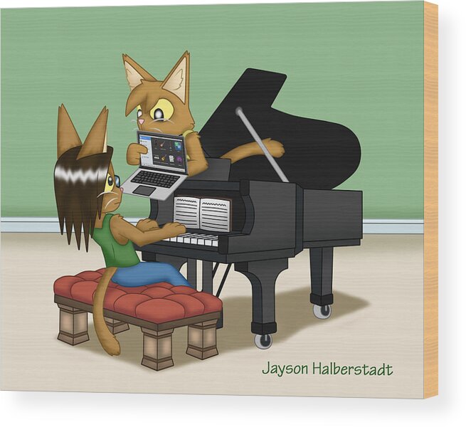 Piano Wood Print featuring the digital art Musical Differences by Jayson Halberstadt