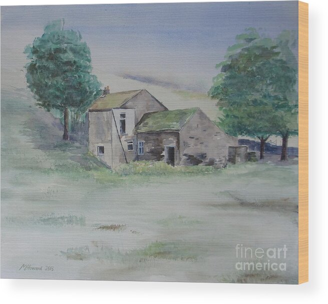 Abandoned Wood Print featuring the painting The Abandoned House by Martin Howard